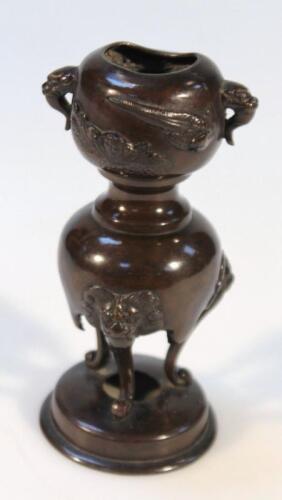 An early 20thC Japanese bronze finish vase