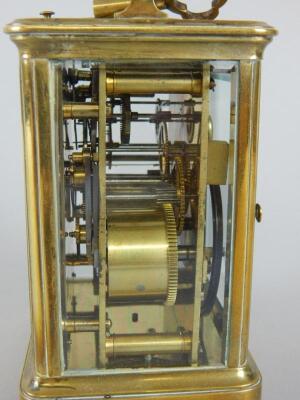 A late 19thC French brass carriage clock - 3