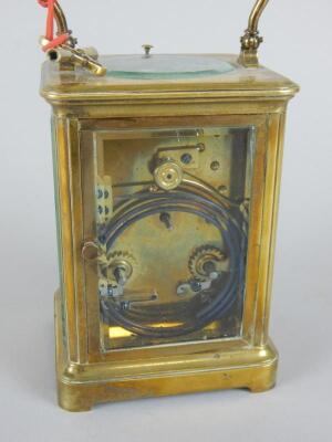 A late 19thC French brass carriage clock - 4