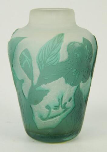 A Galle cameo glass baluster vase