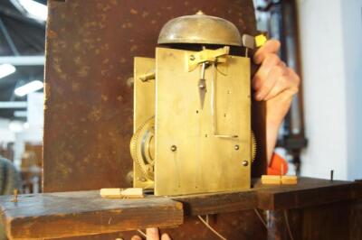 A George IV oak longcase clock - 4