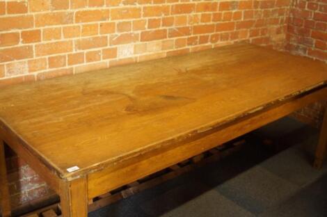 A light oak rectangular office table