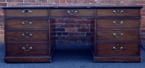 A Victorian mahogany partners desk