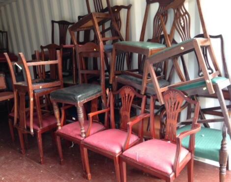 A group lot of assorted part sets of chairs