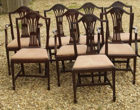 A set of eight reproduction Georgian dining chairs