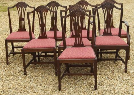 A set of eight reproduction Georgian dining chairs