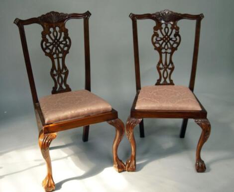 A set of four Victorian mahogany dining chairs