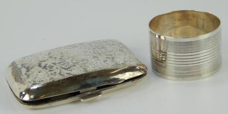 A George V silver pocket cigarette case