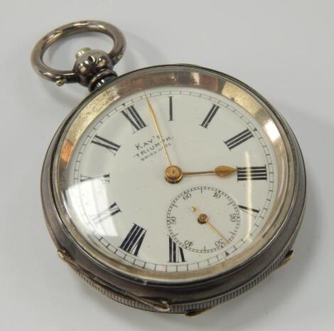 A Kay's Triumph gentleman's silver cased pocket watch