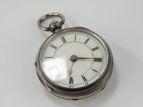 A gentleman's silver cased fob watch