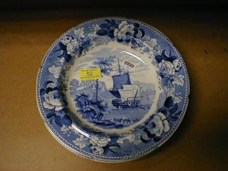 A set of 4 19thC pottery soup plates