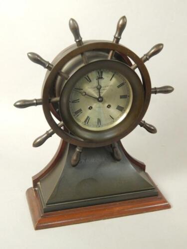 A Goldsmiths & Silversmiths Company ship's bell maritime clock