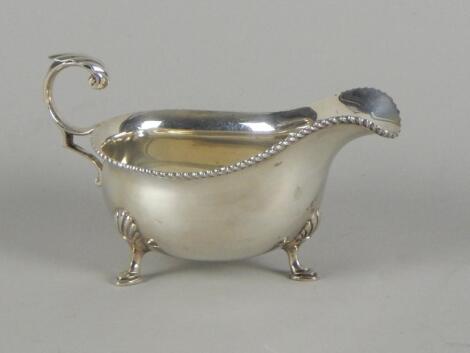 A George VI Scottish silver sauce boat