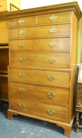 A George III mahogany chest on chest