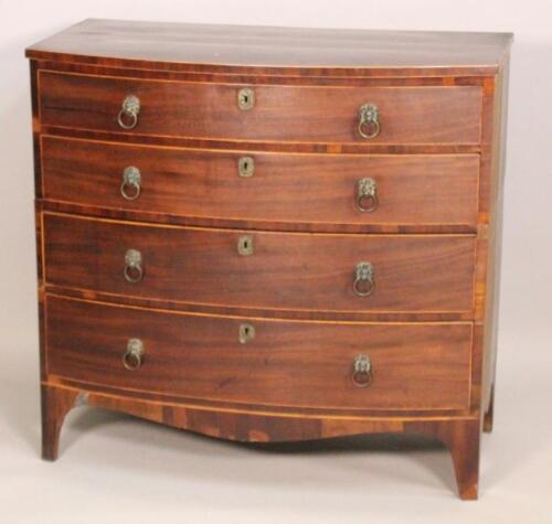 A George III mahogany bow fronted chest