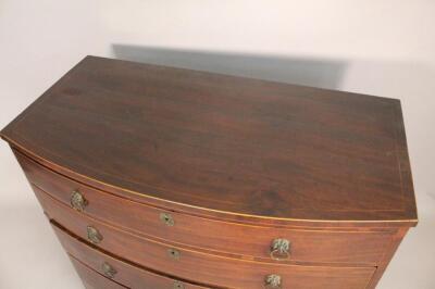 A George III mahogany bow fronted chest - 2