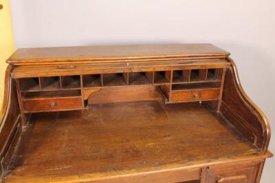 A 1930's oak writing desk - 3