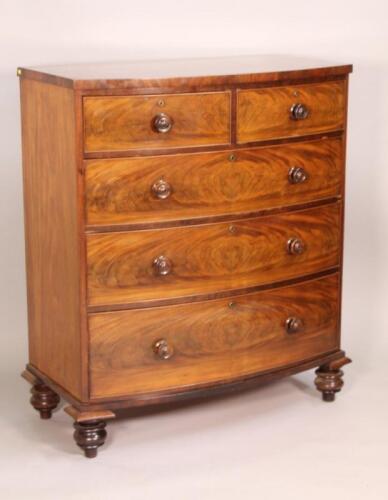 A Victorian mahogany bow fronted chest