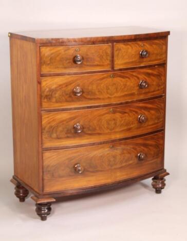 A Victorian mahogany bow fronted chest