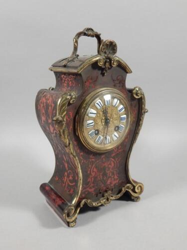A 19thC French Boulle marquetry mantel clock