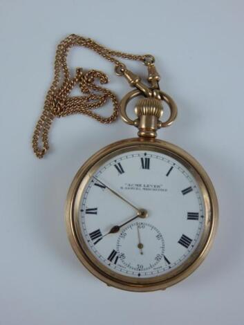 A Dennison gold plated pocket watch