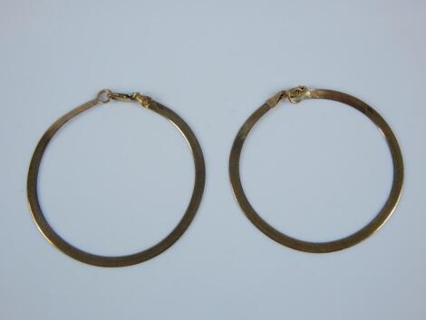 Two 9ct gold bracelets