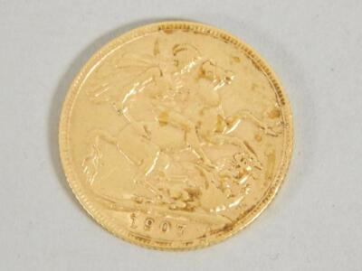 An Edward VII full gold sovereign