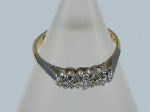 A three stone diamond ring