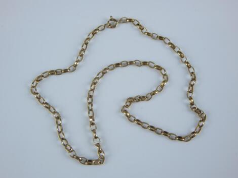 A 9ct gold belcher chain