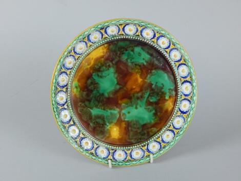 A late 19thC Wedgwood tortoiseshell plate