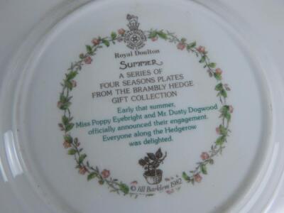 Various Royal Doulton Brambley Hedge season plates - 2