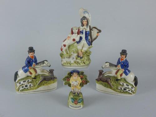 Various Staffordshire style figures