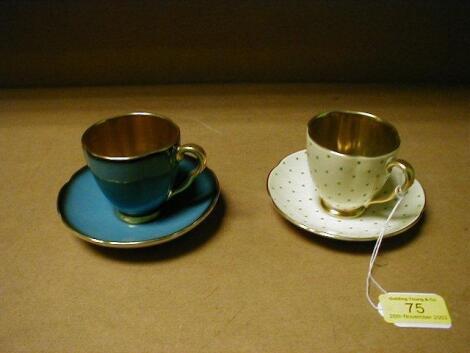 Six Carltonware coffee cups and saucers