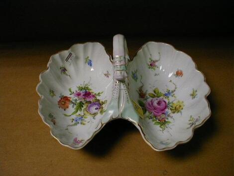 A German porcelain 2-section dish by Karl Thieme