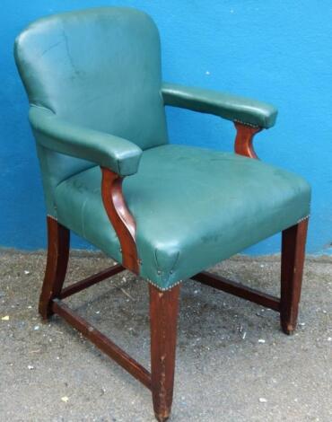 An early 20thC mahogany office type chair