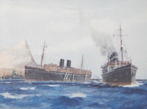 After J Spurling. SS Mooltan and Maloja of the Australia Mail