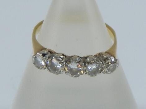 A five stone diamond ring