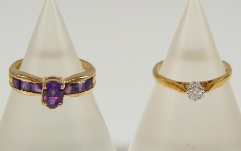 Two 9ct gold dress rings