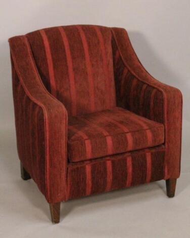 A modern upholstered armchair