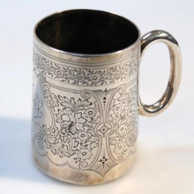 A Victorian silver christening mug