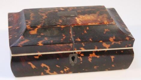 A 19thC tortoiseshell casket