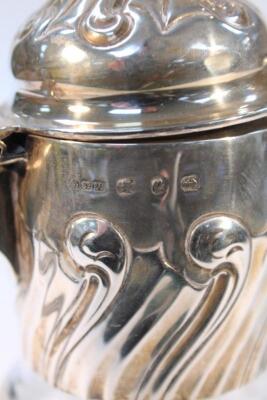 A Victorian silver and cut glass claret jug - 2