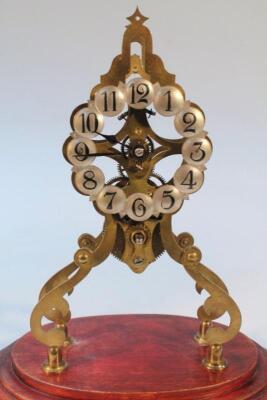 A Gustav Becker brass skeleton clock - 2