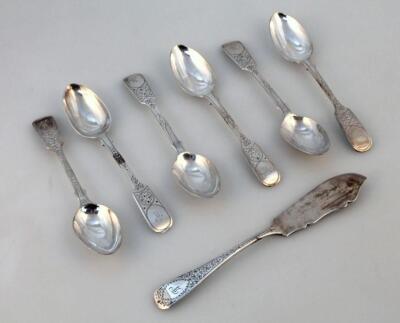 A set of six George V silver teaspoons