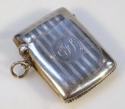 A George V silver vesta case