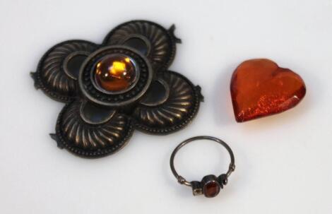 Various amber finish jewellery