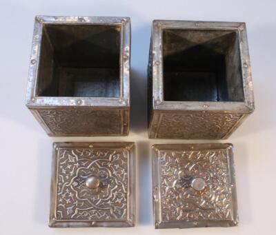 A pair of late 19thC/early 20thC Indian tea canisters - 2