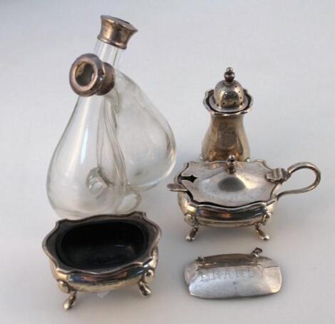 A Queen Elizabeth II silver cruet set