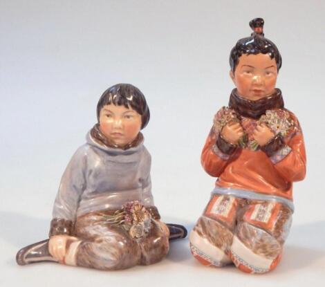 Two Royal Copenhagen Granland figures