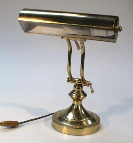 A 20thC Art Deco design brass table lamp